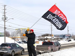 Teachers and support staff represented by the Ontario Secondary School Teachers' Federation took part in a one-day strike in Sudbury, Ont. on Friday February 28, 2020.
