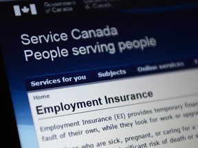 Canada Service centre documents that display Employment Insurance options are pictured in Ottawa on Tuesday, July 7, 2015.