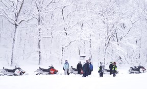 A backcountry snowmobiling tour visits the historic ‘Notch’ site. Veronica Henri/Toronto Sun