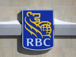 The Royal Bank of Canada (RBC) logo is seen outside of a branch in Ottawa,, Feb. 14, 2019