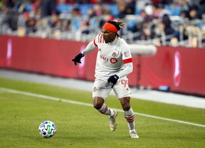 Ifunanyachi Achara scored the only goal in Toronto’s 1-0 victory over New York City FC on Saturday night at BMO Field.  (Vaughn Ridley/Getty Images)
