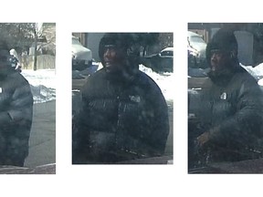 Images released by Durham Regional Police of a suspect in an alleged arson in Ajax on Feb. 29, 2020.
