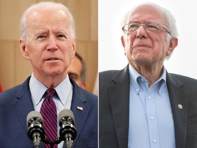 Former U.S. Vice President Joe Biden (left) and U.S. Senator Bernie Sanders (right) are the two biggest names remaining that will battle to become the Democratic Party's presidential nominee for the 2020 U.S. election in November.