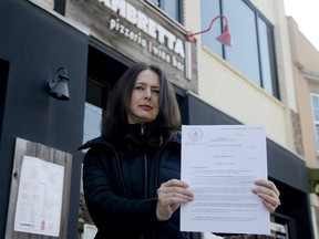Celina Blanchard, owner of Lambretta's Pizzeria on Roncesvalles Ave., is seen here on Wednesday, March 25, 2020. (Veronica Henri/Toronto Sun/Postmedia Network)
