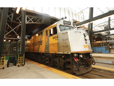 A Via Rail train sits on the tracks at Union Station bound for a 5 p.m. departure to Montreal. New domestic travel restrictions will be put in place Monday by the federal government - towards flight and rail travel  on Saturday March 28, 2020. Jack Boland/Toronto Sun/Postmedia Network