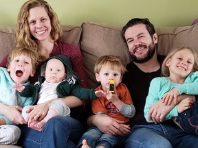The Walker family -- that has two members who are immunocompromised -- are worried that letting in a interested buyers and a home inspector into their rental house puts them at risk for COVID-19. They have been in sel-isolation since March 15. Mom Ashley has asthma and Samson, 6, far left) has central diabetes insipidus. SUPPLIED