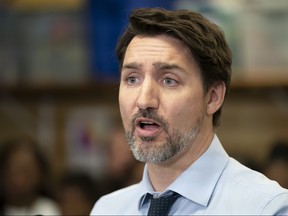 Prime Minister Justin Trudeau answers questions while visiting The Boys and Girls Club of East Scarborough in Toronto on Thursday March 5, 2020. THE CANADIAN PRESS/Frank Gunn