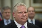 Ontario Premier Doug Ford delivers a message via video to Ontario residents from his office regarding the province's efforts to manage the coronavirus pandemic on Friday, March 13, 2020. (Stan Behal/Toronto Sun/Postmedia Network)