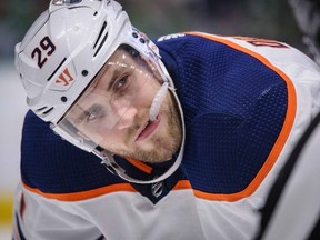 Edmonton Oilers center Leon Draisaitl during the game between the Stars and the Oilers at the American Airlines Center.