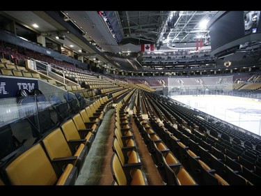 Inside the Scotiabank Arena - the NHL and NBA have suspended game play as the COVID-19 Coronavirus has been deemed a pandemic. Arenas will remain dormant and especially Seat 19 in each arena in Toronto on Thursday March 12, 2020. Jack Boland/Toronto Sun/Postmedia Network