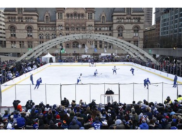 Toronto Maple Leafs held their annual outdoor practice at Nathan Phillips Square  in Toronto on Thursday January 9, 2020.