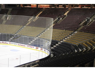 Empty section of seats  in Toronto on Thursday March 12, 2020.