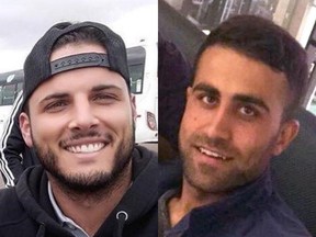 Zemarai Khan Mohammed (right), 26, and Tyler Mclean (left), 25, were gunned down outside Rebel Nightclub in Toronto on Oct. 3, 2017. (Toronto Police handout)