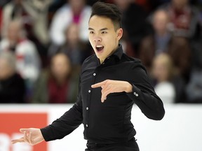 Nam Nguyen performs during the Men's Short program at the 2020 Canadian Tire National Skating Championships in Mississauga, Ont., on Jan. 17, 2020.