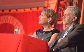 Bikini bad girl Joanne Rust and Jeremy Corbyn. FACE BOOK