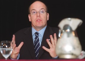 Prince Albert of Monaco at a charity presser at the Royal York Hotel in Toronto.