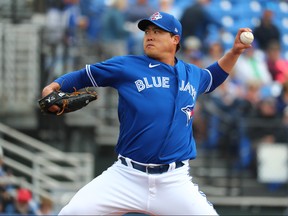 Toronto Blue Jays starting pitcher Hyun-Jin Ryu throws against the Minnesota Twins at TD Ballpark.(Kim Klement-USA TODAY Sports)