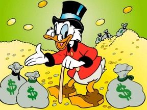 Walt Disney greedmeister Scrooge McDuck would be right at home among hedge funders.