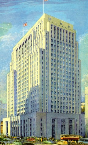 When the new Bank of Nova Scotia opened in 1951 at King and Bay Sts., it completed the intersection’s title as the city’s MINT corner — for the banks on the four corners; Montreal, Imperial, Nova Scotia and Toronto.(MF Collection)