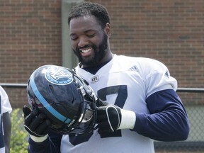 Jamal Campbell is now the longest tenured player on the Argos offensive line. Stan Behal/Toronto Sun/Postmedia Network