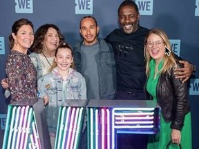 Did Sophie Gregoire Trudeau, far left, pass on COVID-19 to actor Idris Elba, second from right,?