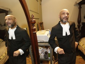 Toronto lawyer Edward Sapiano pictured in his condo with his dialysis machine on January 24, 2017. Michael Peake/Toronto Sun