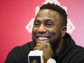 Toronto FC’s Jozy Altidore, shown here at a year-end media interview, was back behind the microphones yesterday, doing guest spot on TSN’s SportsCentre.  Ernest Doroszuk/Toronto Sun