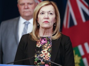 File photo of Deputy Premier and Minister of Health Christine Elliott speaks during a news conference related to the COVID-19 pandemic.