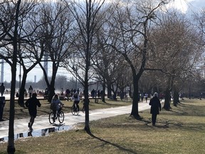 People flocked to a number of downtown locations this past weekend, including the Beach boardwalk, despite warnings from all levels of government to social distance. REDDIT/CharlieMasonjar