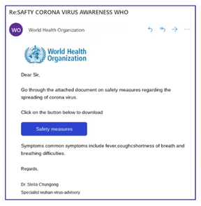 A fake email from WHO