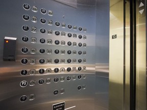 FILE. An elevator panel in Vancouver October 13 2015.