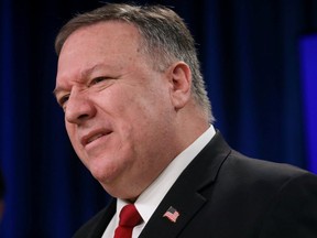 Secretary of State Mike Pompeo is pictured at a news conference on April 7, 2020. (Reuters)