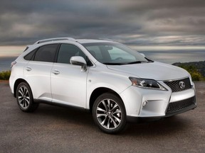 A white Lexus RX350. York Regional Police have arrested four males in the theft of a similar vehicle.