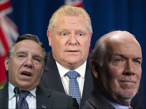 Ontario Premier Doug Ford answers questions at the daily briefing at Queen's Park in Toronto on Thursday, April 9, 2020. THE CANADIAN PRESS/Frank Gunn