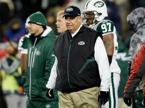 Long-time NFL head coach Rex Ryan, then of the New York Jets looks on during a 2010 game. Steve Simmons first met the Ryan family when the elder statesman, Buddy Ryan, was a coach with the New York Jets in the 1970s.