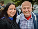 Angela Benedict is seen here with her longtime friend Dr. Paul Morgan after she graduated with a Masters' degree in education from Lakehead University in 2016. Morgan was found murdered in his North York home on Tuesday, April 14, 2020.
