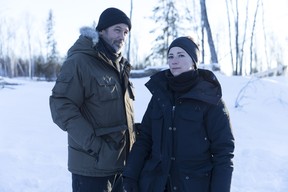 Detective John Cardinal (Billy Campbell) and his partner, Lise Delorme (Karine Vanasse), in a scene from the fourth season of Cardinal. (CTV)
