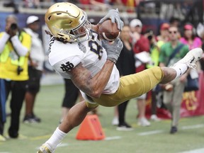 Notre Dame WR and Abbotsford, B.C., native Chase Claypool was drafted by the Pittsburgh Steelers last night. AP