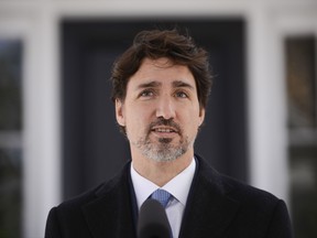 CP-Web.  Prime Minister Justin Trudeau addresses Canadians on the COVID-19 pandemic from Rideau Cottage in Ottawa on Tuesday, April 7, 2020. THE CANADIAN PRESS/Sean Kilpatrick ORG XMIT: SKP103
