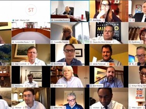 Screen capture from Toronto council's first virtual meeting, held on Thursday, April 30, 2020.