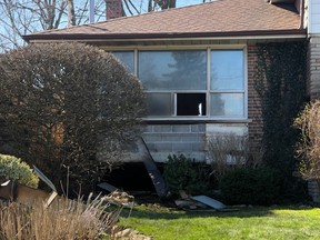 An elderly woman died in hospital after Toronto firefighters pulled her from the burning basement of a house at 371 Rathburn Rd., in Etobicoke, on Tuesday, April 21, 2020.