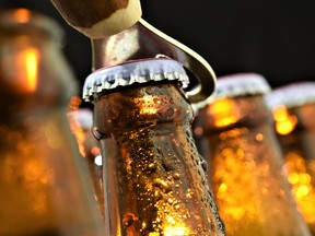 Beer bottles.