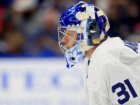 Rather than return to Denmark, Leafs goalie Frederik Andersen has been riding out the COVID-19 layoff at the home of teammate Auston Matthews in Arizona, trying to stay sharp with one-on-one shootouts with the team’s sniper. Mike Ehrmann/Getty Images