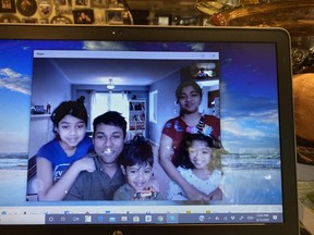 The Muriyanat family chats with the Sun’s Sue-Ann Levy via Skype on Wednesday.