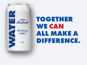 Labatt is producing cans of water to distribute to Toronto's homeless population.