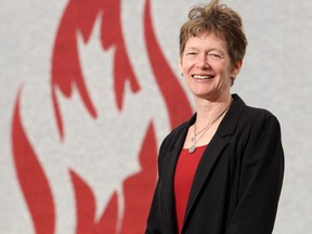 Own the Podium chief Anne Merklinger, outside Canada's Sports Hall of Fame at Canada Olympic Park in Calgary, Alberta Tuesday, June 5, 2012.  (Stuart Gradon/Calgary Herald)