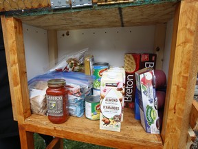 The Toronto Little Free Pantries Project has sprung up on Dufferin St. north of St. Clair Ave. W. And a few homes in the surrounding neighbourhood in an effect to help those who need food during hard COVID-19 times.