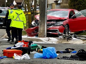 A cyclist was seriously injured when he was hit by a vehicle, then attacked by the driver in Rexdale on Saturday, April 4, 2020. (Ernest Doroszuk/Toronto Sun/Postmedia Network)