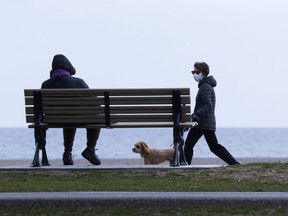 Torontonians enjoy the Beach in smaller numbers on Easter Sunday, April 12, 2020. Stan Behal/Toronto Sun