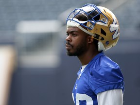Defensive back Dondre Wright, following the drills during a Bombers practice last season, grew up in an active sporting household. Kevin King/Postmedia Network